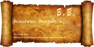 Buschner Borbás névjegykártya